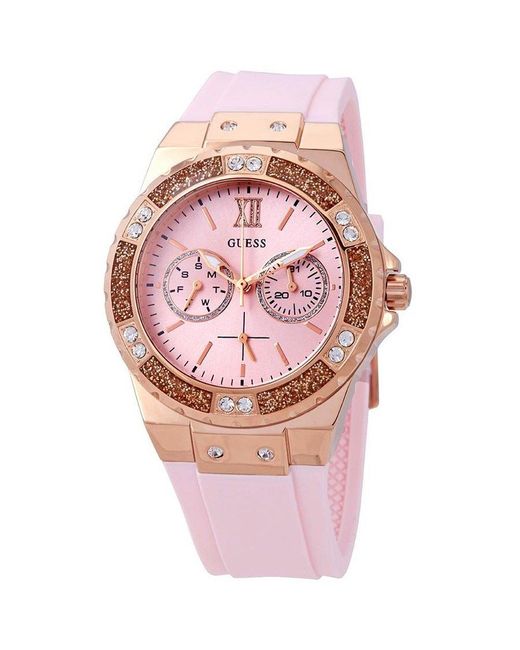 Guess Pink W1053L3 Limelight Crystal Dial Ladies Watch Silicone