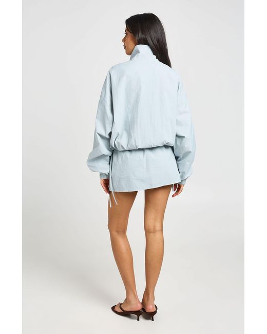 Boohoo White Tie Side Funnel Neck Lightweight Jacket