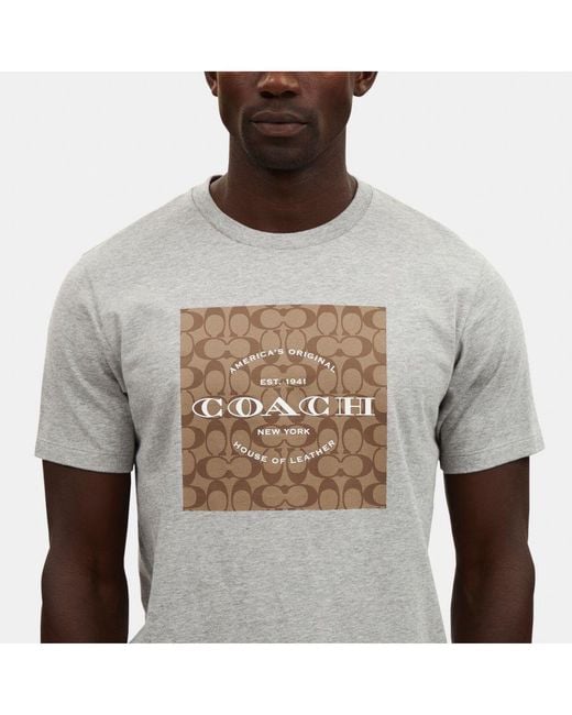 COACH Gray Signature T-Shirt for men