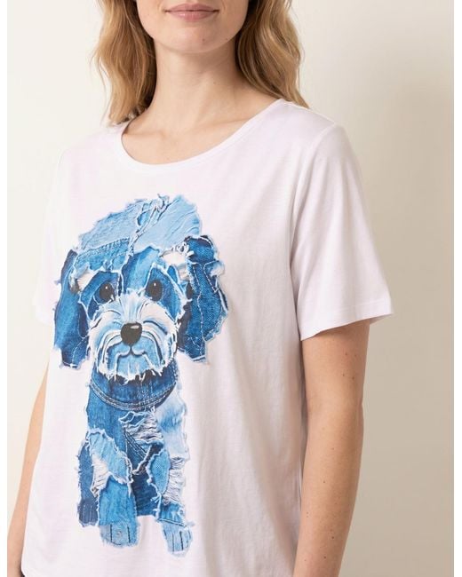 Blue Vanilla Blue Patchwork Denim Dog Top