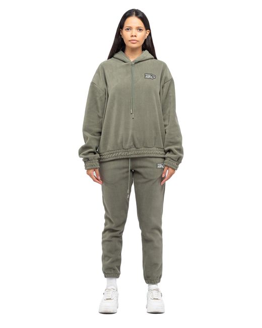 Tom Barron Green Damen-Fleece-Trainingsanzug Mit Abzeichen
