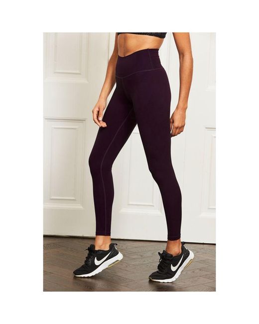 Sosandar Metallic Deep Plum High Waisted Perfect Body Sculpting Activewear Leggings