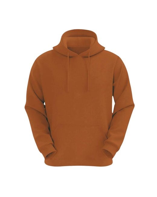 VR2 Denim Brown Plain Hoodie Long Sleeve Pullover for men