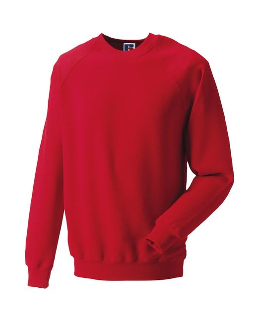 Russell Red Raglan Sleeve Sweatshirt for men