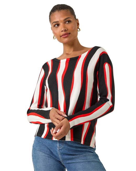 Roman Red Wave Print Knit Jumper