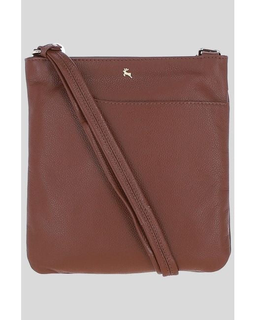 Ashwood Leather Brown 'Melodia' Real Curve Pocket Crossbody Bag