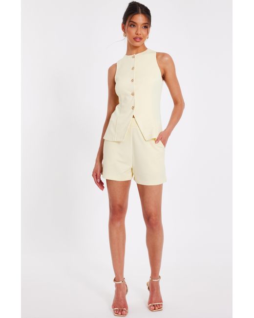 Quiz White Tailored Shorts