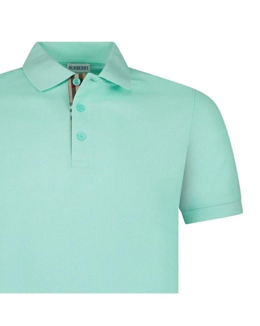 Burberry Green Hartford Check Polo Shirt for men