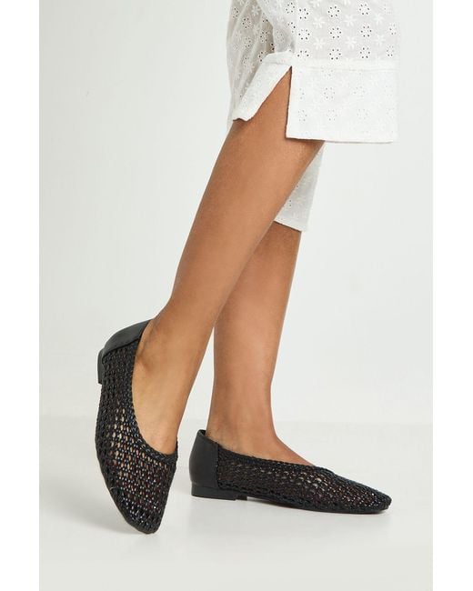 Boohoo White Woven Ballet Flats