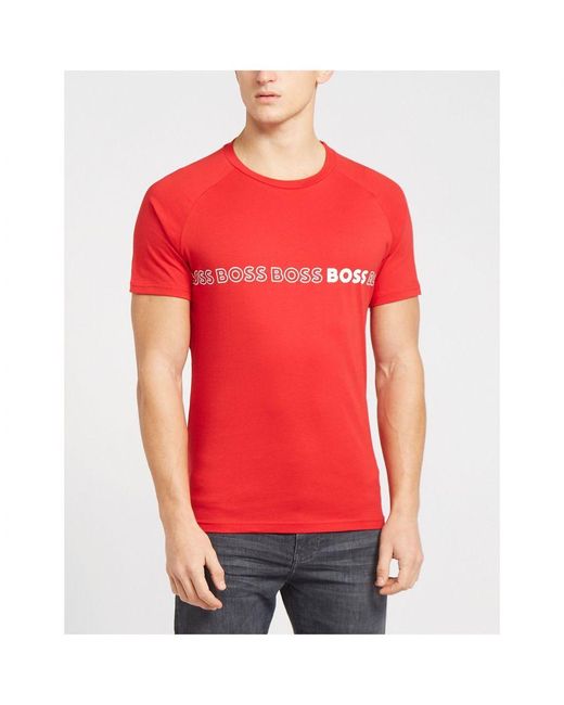 Boss Ronde Hals Slim Fit T-shirt In Rood in het Red voor heren