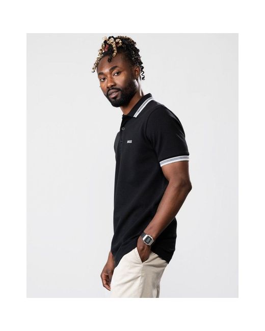 Boss Blue Paddy Curved Polo for men