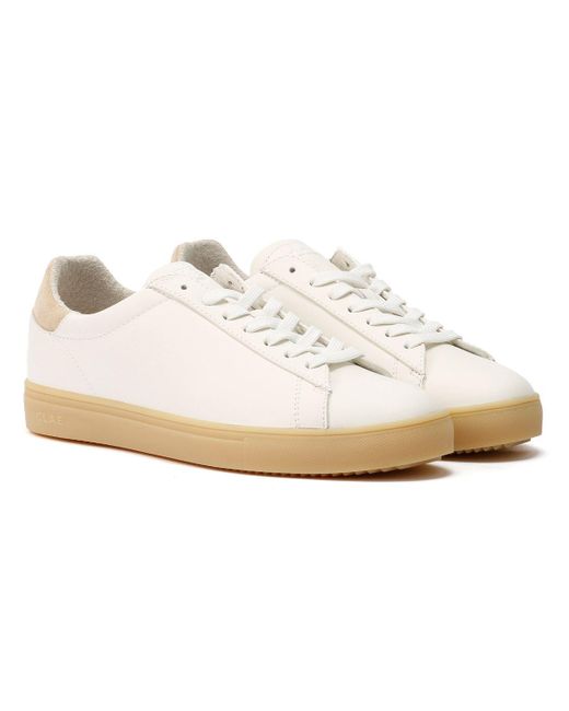 CLAE White Bradley Leather /Natural Gum Trainers for men