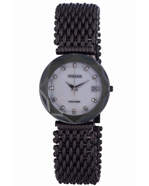 JOWISSA Black Crystal 3 'Smother Of Pearl Watch