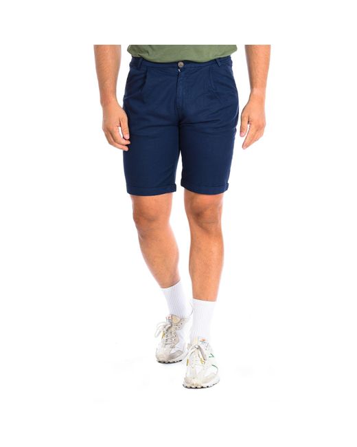 La Martina Blue Bermuda Shorts With Straight Cut Hem Tmb004-Tl121 for men
