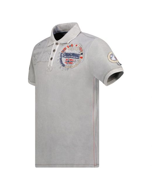 GEOGRAPHICAL NORWAY Gray Short-Sleeved Polo Shirt Sy1307Hgn for men