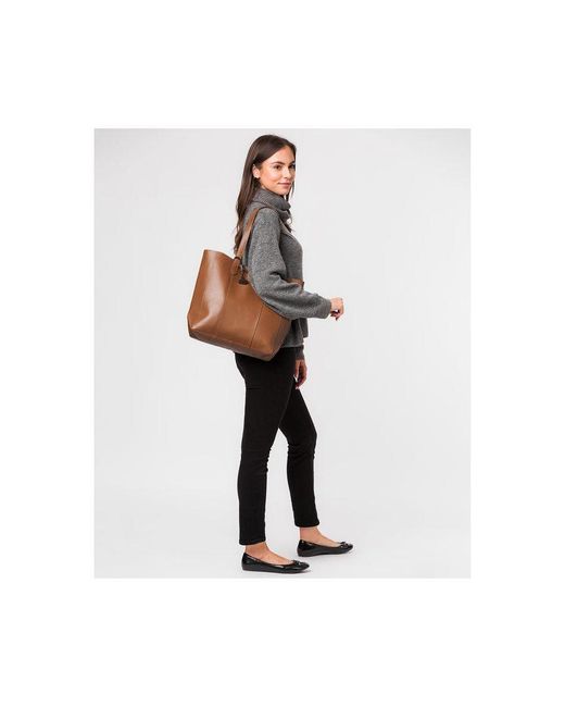 Conkca London Brown 'Hardy' Saddle Vegetable-Tanned Leather Shopper Bag