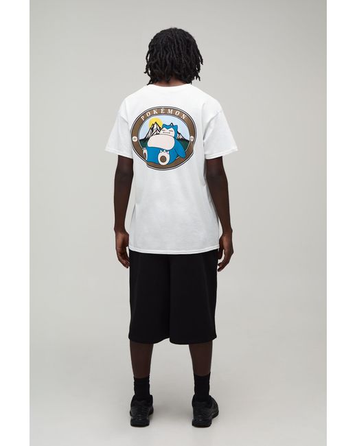 BoohooMAN Black Oversized Pokemon Snorlax License Printed T-Shirt for men