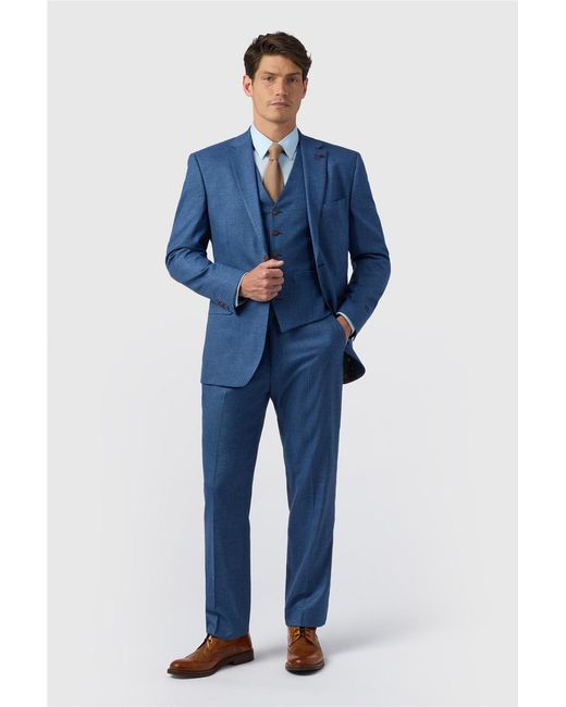 Antique Rogue Blue Single Breasted Long Sleeve Two Button Regular Suit Jacket for men
