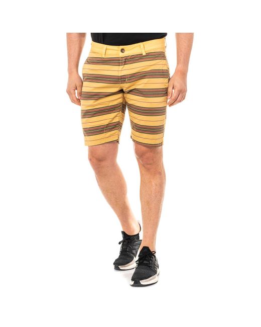 La Martina Yellow Bermuda Shorts With Straight Cut Hems And Belt Loops Lmbg01 for men