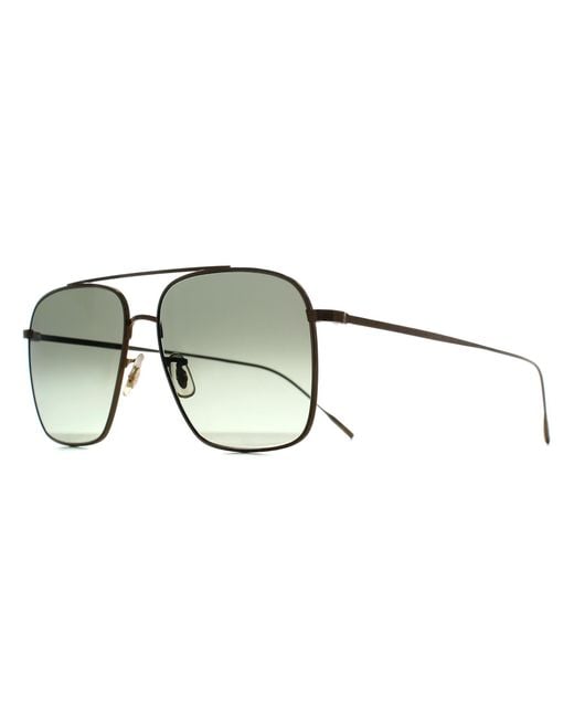 Oliver Peoples Brown Rectangle Shiny G-15 Gradient Ov1320St Dresner Metal