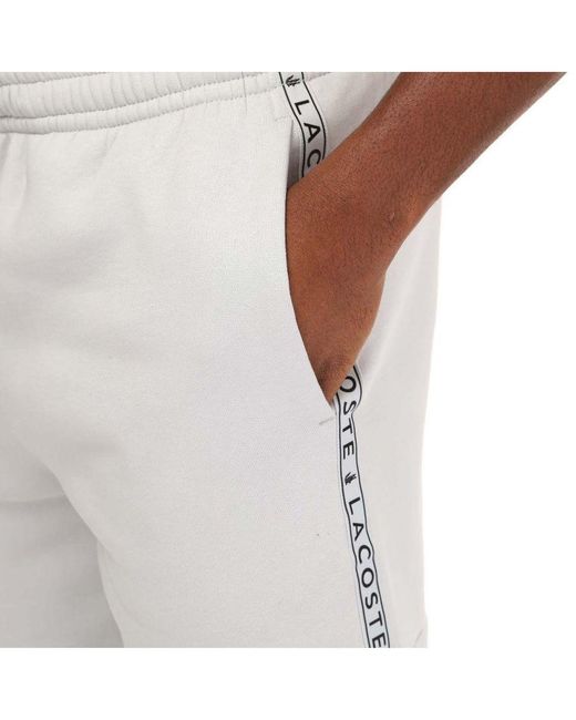 Lacoste Men's Signature Print Jogger Shorts In Grey in het Gray voor heren