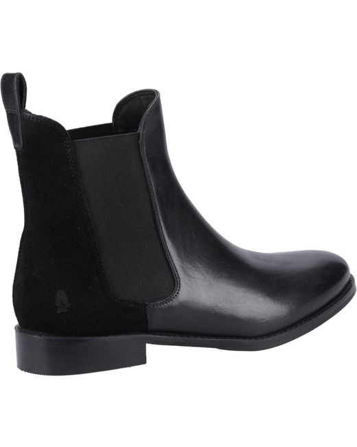 Hush Puppies Black Colette Leather Wide Fit Flat Chelsea Boots
