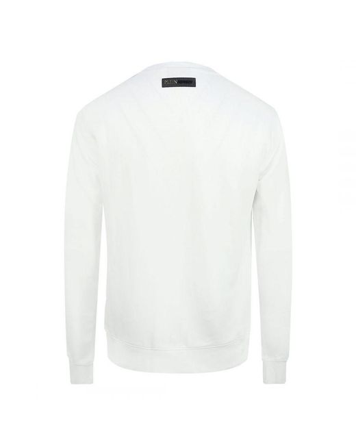 Philipp Plein White Philipp Bold Logo Jumper Material_Cotton for men