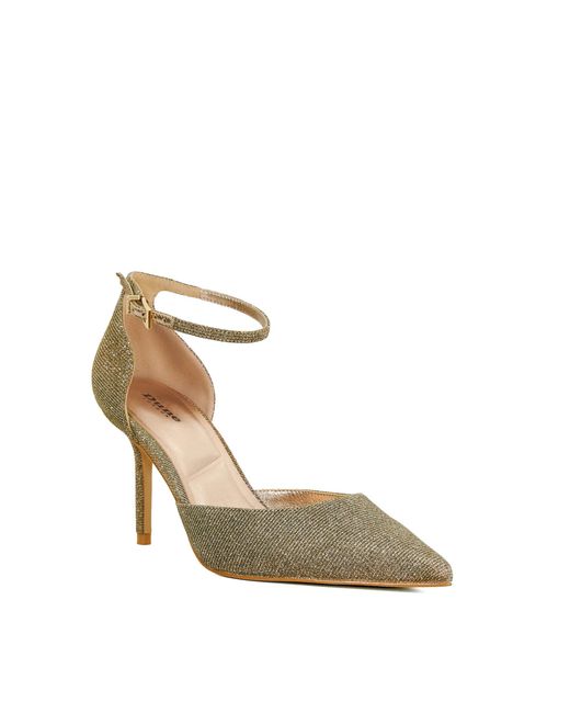 Dune Metallic Calmness Pointed Toe Ankle Strap Open Courts