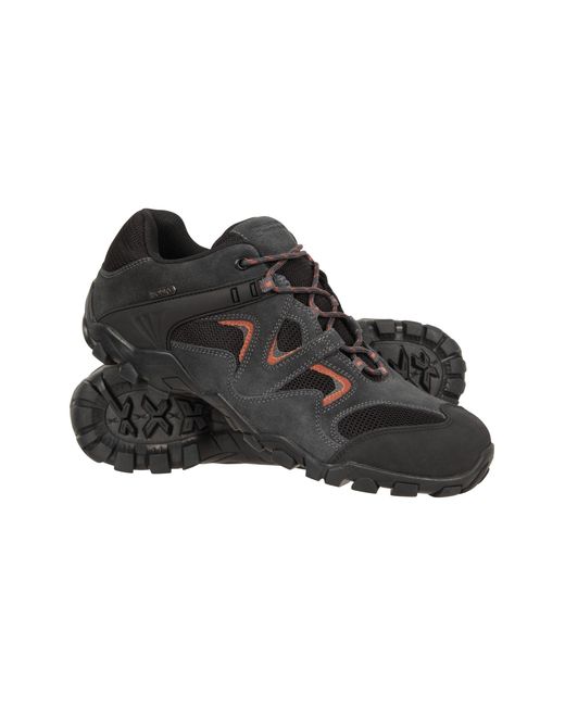Mountain Warehouse Black 'Curlews' Walking Shoes Rubber Outsole Waterproof Everyday Footwear Synthetic Leather for men