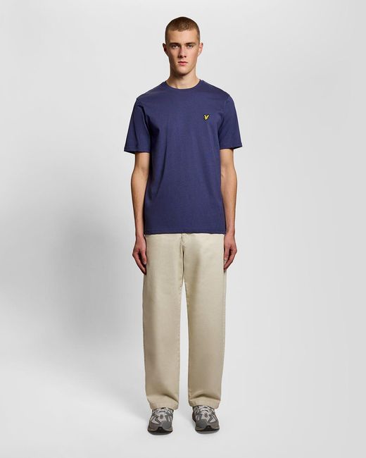 Lyle & Scott Blue Cotton Crew Neck T-Shirt for men
