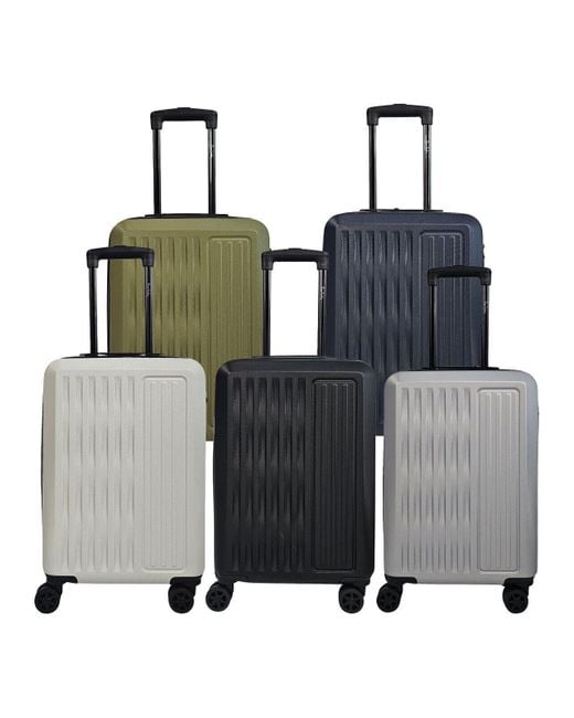 Infinity Leather White Abs Hartschalen-Kabinenkoffer 56 X 38 X 24 Cm Passend Für Easyjet, Ryanair