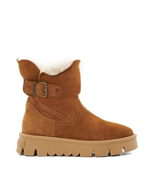 Dune fur top lined ankle boots