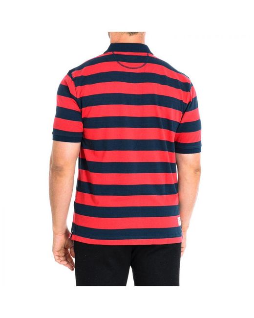 La Martina Red Short Sleeve Polo Tmp303-Js314 for men
