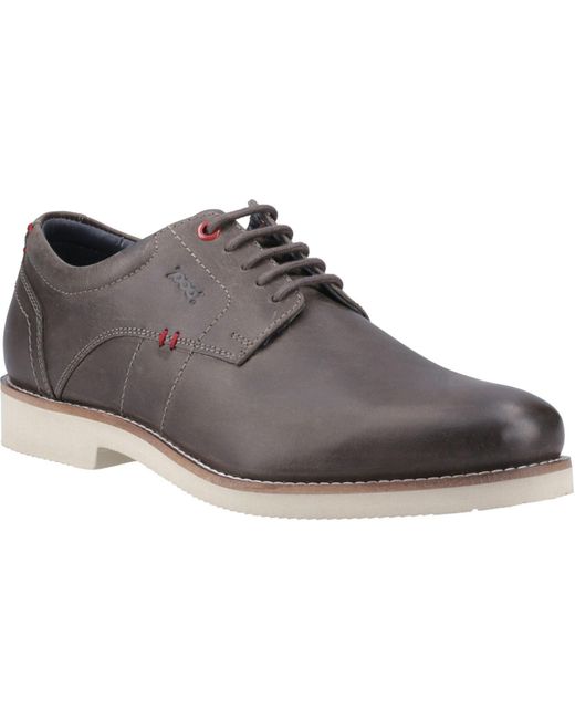 Pod Gray Hampton Leather Lace-Up Shoes for men