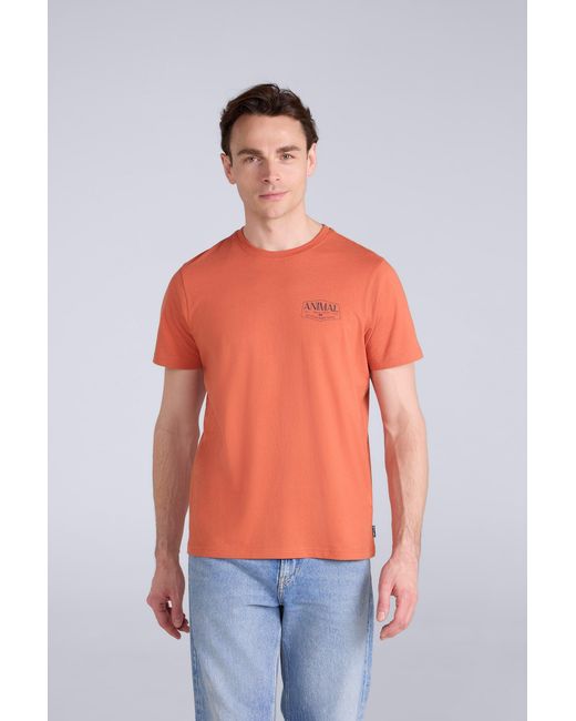 Mountain Warehouse Red 'Jacob' Cotton T-Shirt Comfy Beach Summer Casual Tee for men