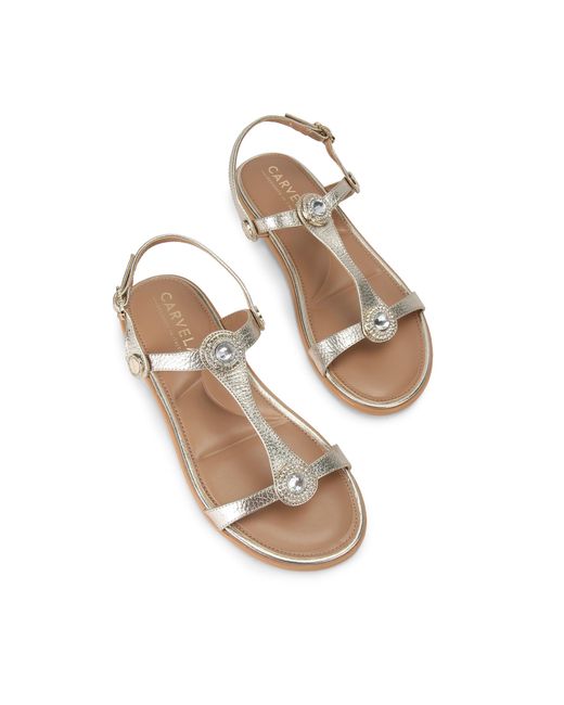 Carvela Kurt Geiger Natural Leather Amalia Sandal Wide Fit Sandals