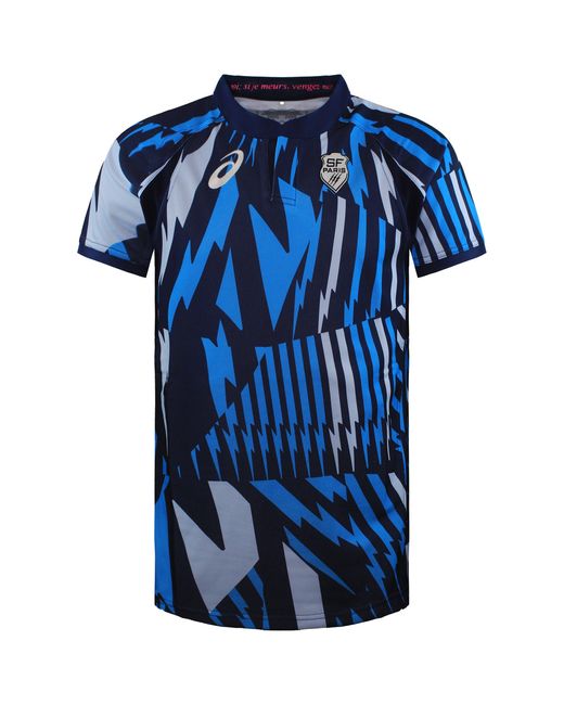 Asics Blue Stade Francais Replica Rugby Shirt for men