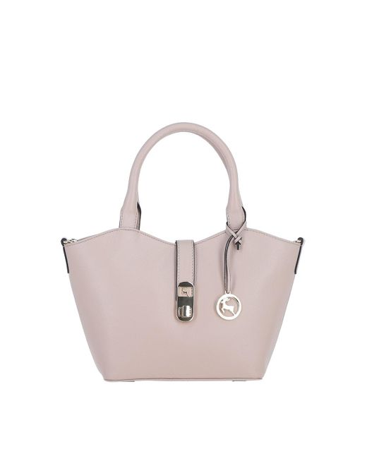 Ashwood Leather Pink 'Maristella' Real Handbag With Detachable Crossbody Strap