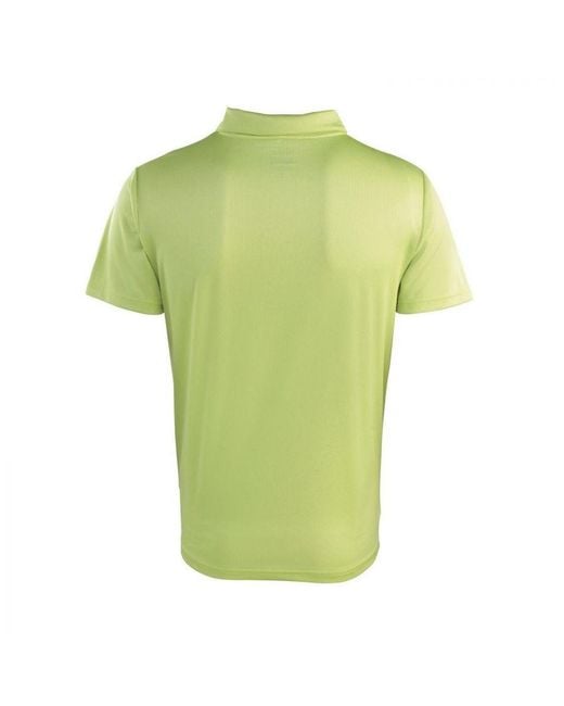 PREMIER Green Adult Coolchecker Pique Polo Shirt (Lime)