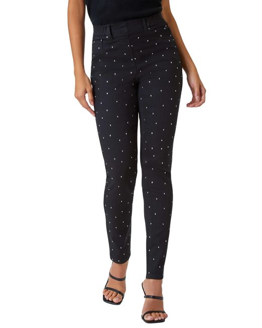 Roman Black Diamante Embellished Stretch Jegging