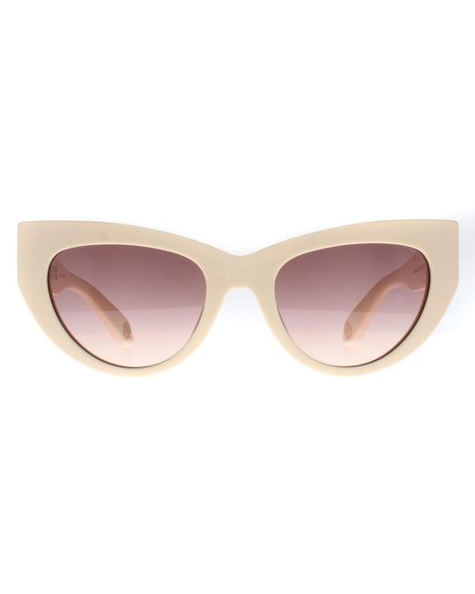 Roberto Cavalli Pink Cat Eye Shiny Gradient Src017M Sunglasses