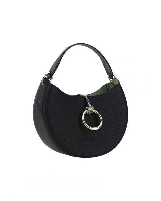 Chloé Black Chloé Leather Small Shoulder Bag With Ring Closure