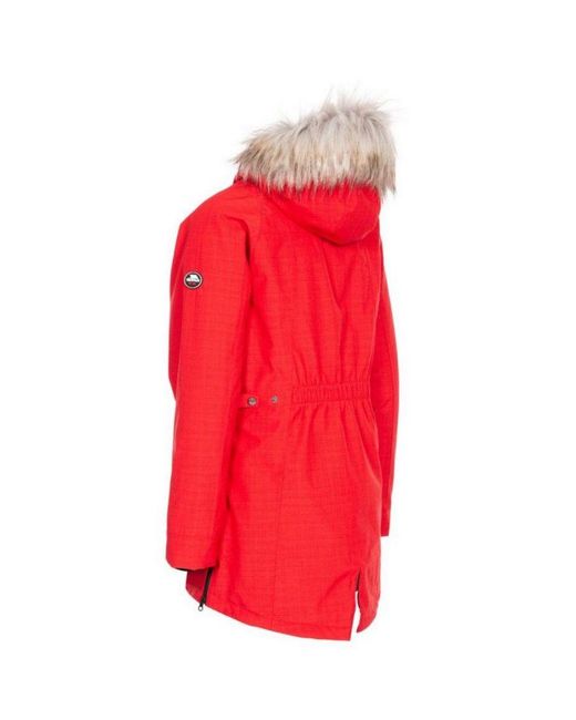 Trespass Red Ladies Caption Waterproof Parka