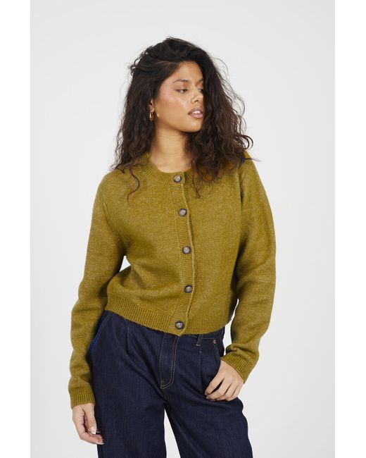 Brave Soul Blue Round Neck Jersey Knit Cardigan