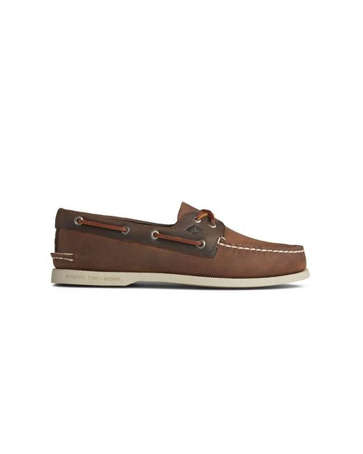Sperry Top-Sider 'authentic Original 2 Eye' Brown Leather Boat Shoe Rubber for men
