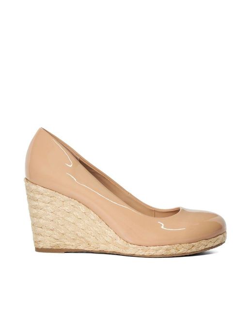 Dune Natural Ladies Annabels - Wedge Heel Espadrille Shoes Leather