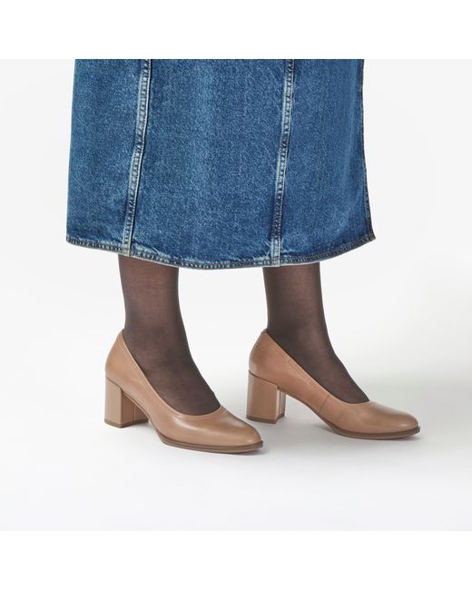 Clarks Blue Freva55 Court Praline Leather Shoes