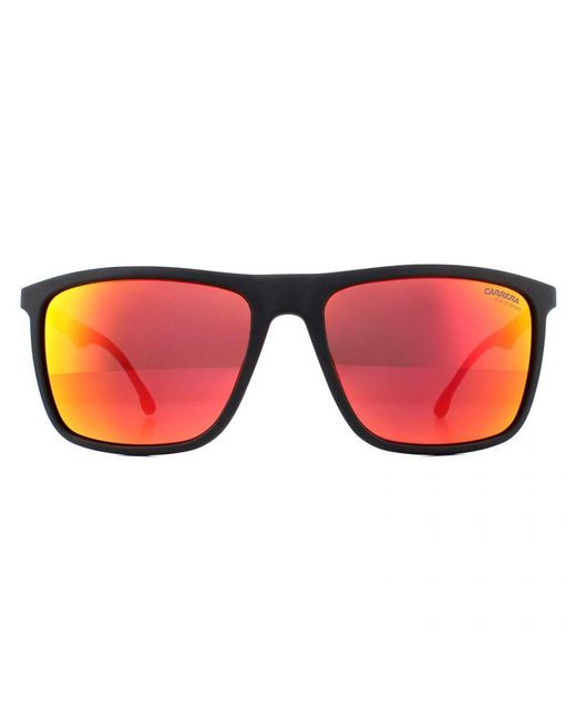Carrera Red Rectangle Matte Mirror Sunglasses for men