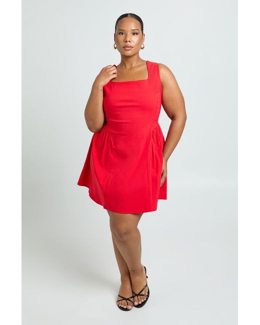 Boohoo Red Plus Bengaline Wide Strap Skater