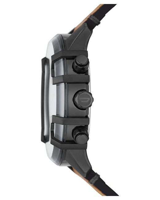 DIESEL Black Griffed Watch Dz4569 Leather for men